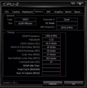 تنظیمات رم‌ها در نرم افزار CPU-Z