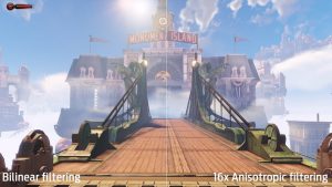 تفاوت Bilinear Filtering و تفاوت Trilinear Filtering و Anisotropic Filtering در بازی Bioshock Infinite